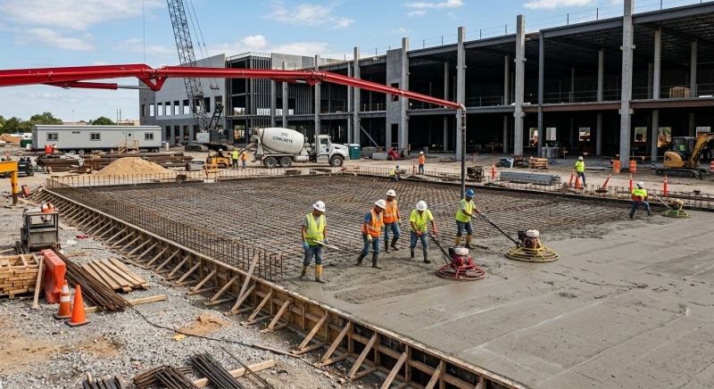 Commercial Slab Construction in Ingram, TX